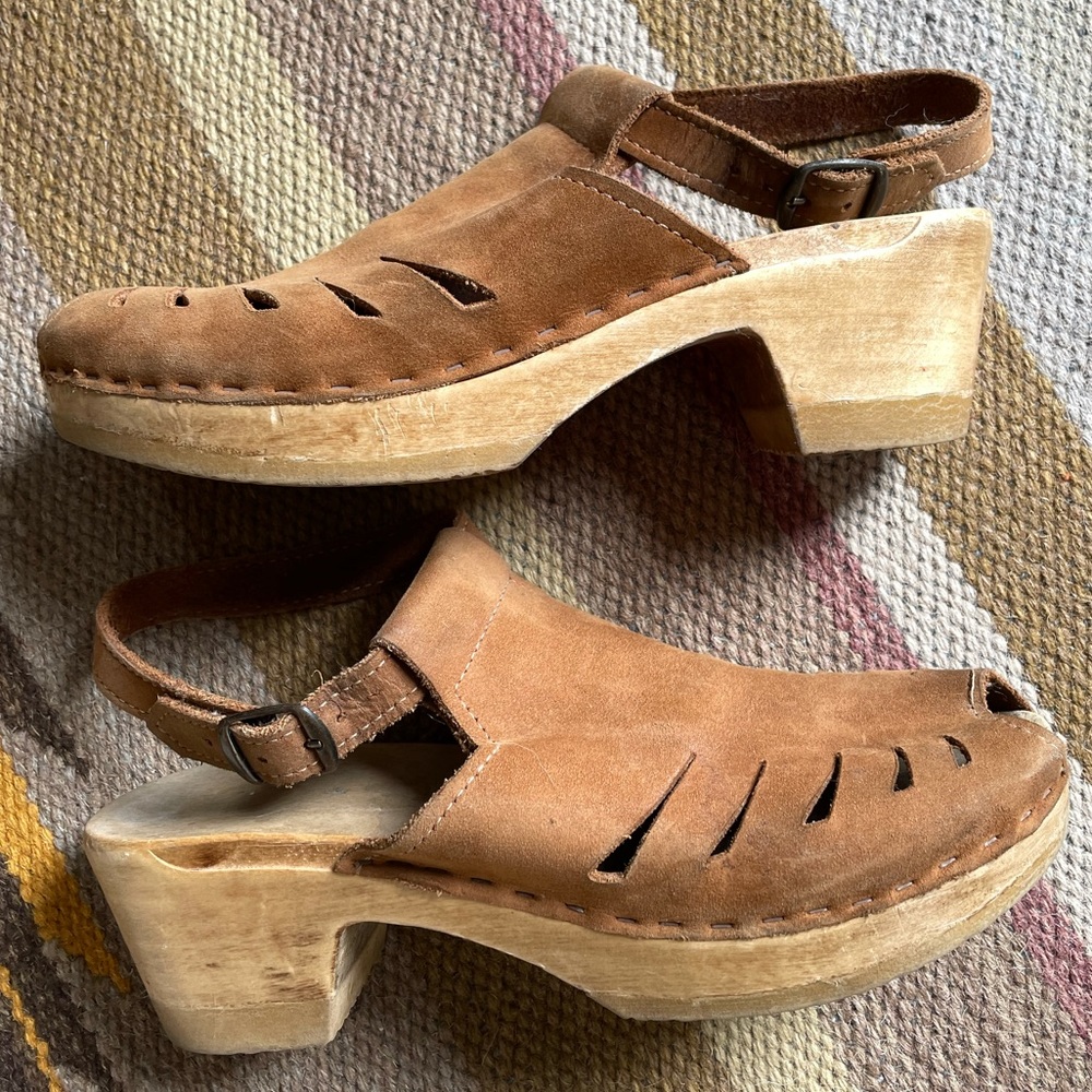 Sven halter top peep toe mid heel nu buc clog 39